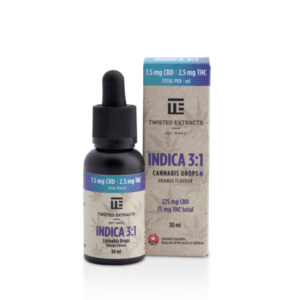Twisted Extracts Oil Drops Indica 31 – Orange (225mg CBD + 75mg THC – 30ml)